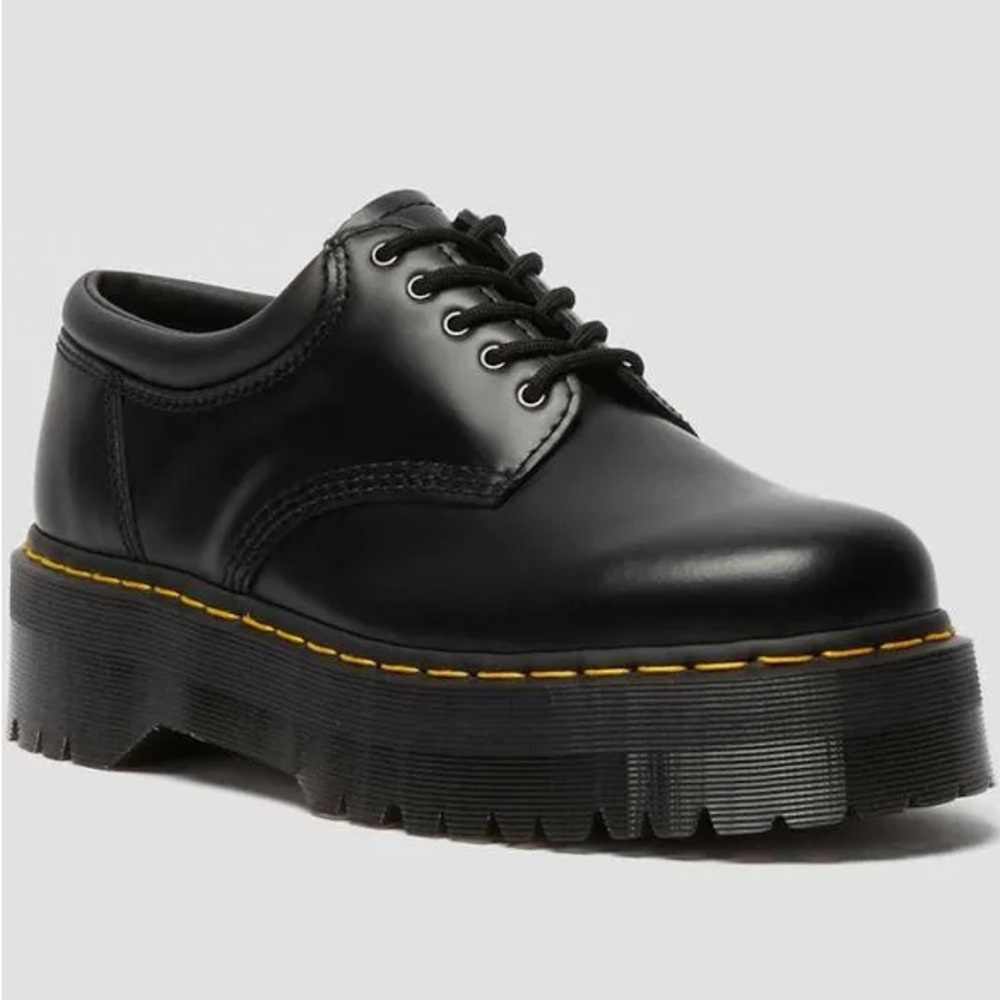 Dr. Martens, 8053 Leather Platform Casual Shoes in Black, Size 7